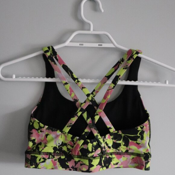 Lululemon Energy Medium Support Sz 2 Yellow Luxtreme Training Sports Bra - Picture 6 of 10